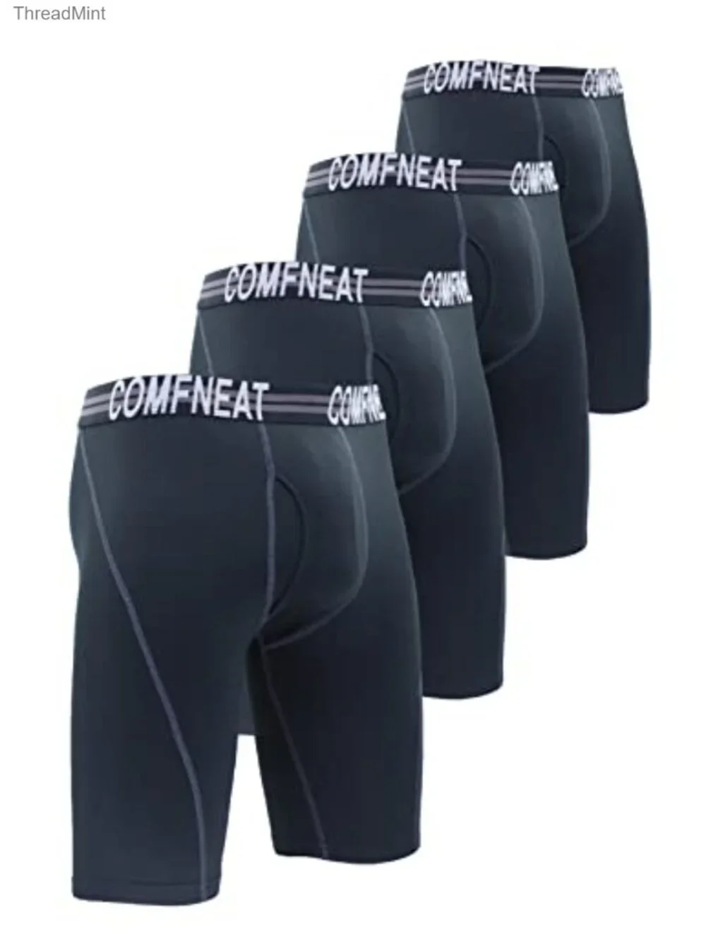 Men's 4-Pack 9 Inch Long Leg Boxer Briefs Sports Performance Underwear